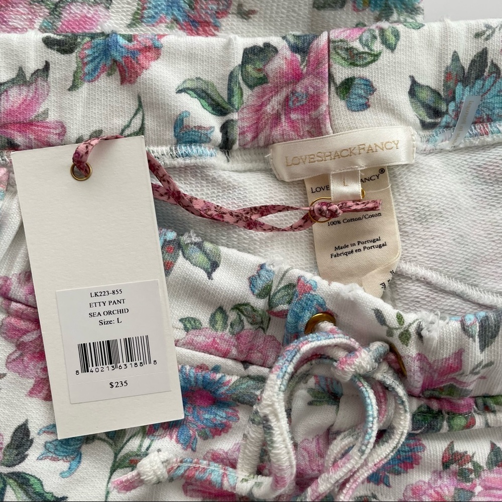 Loveshackfancy Floral Etty Pants Joggers Granny Sea Orchid large l - Picture 2 of 9